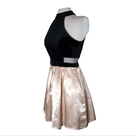 Windsor Dress Sleeveless Pleated Cut Out Velvet and Satin Champagne Size… - Picture 4 of 17